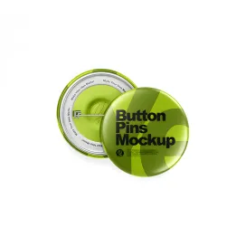 Two Metallic Button Pins